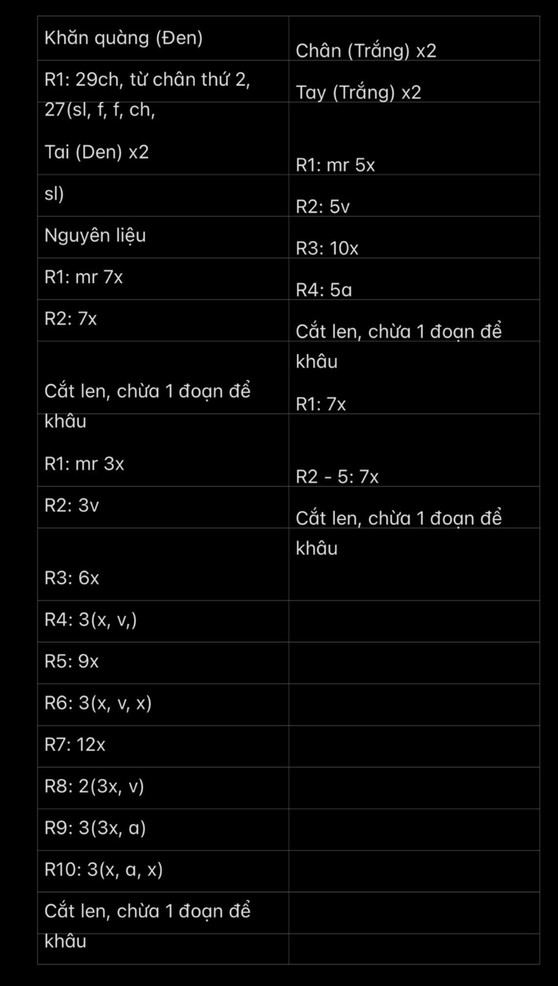 chart móc lem móc khóa Kuromi