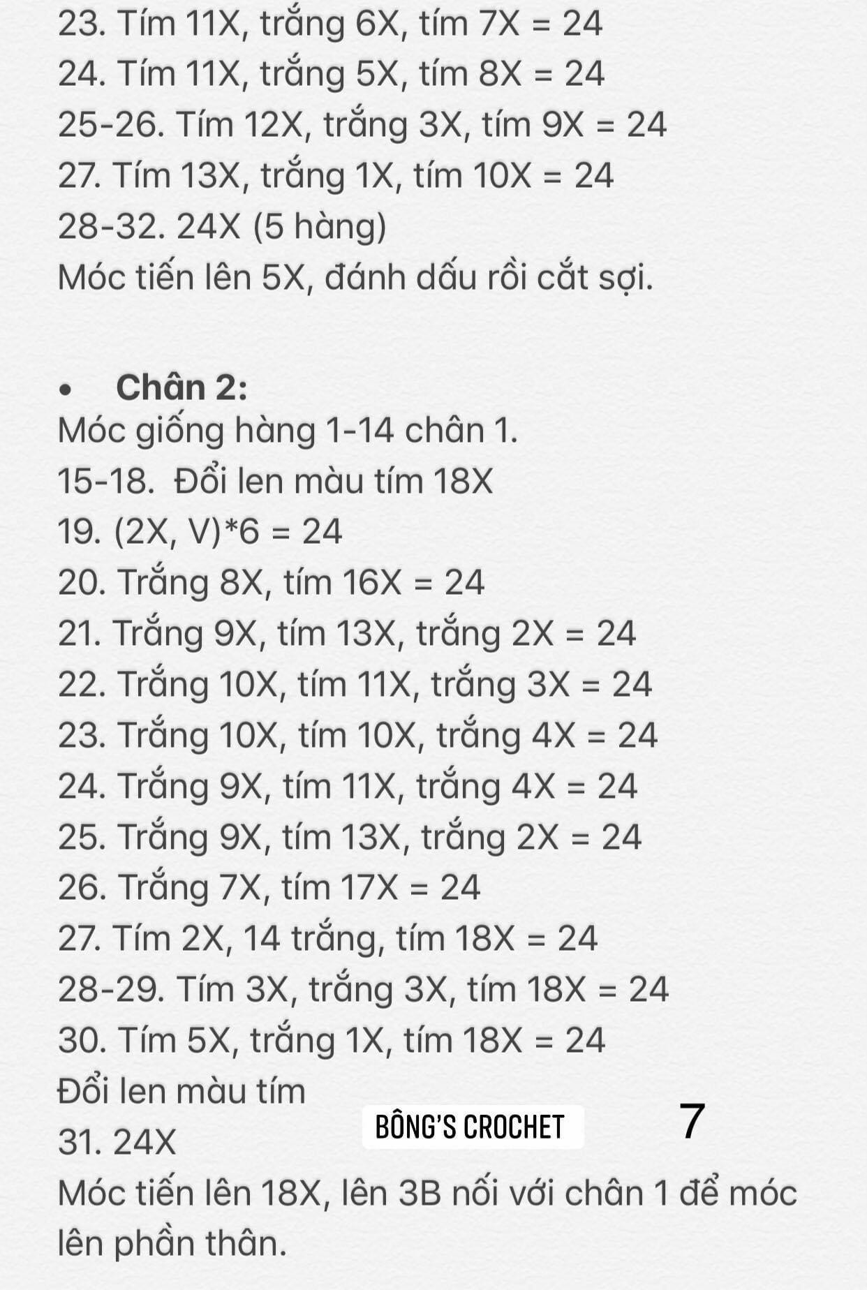 chart móc len Bò sữa milka