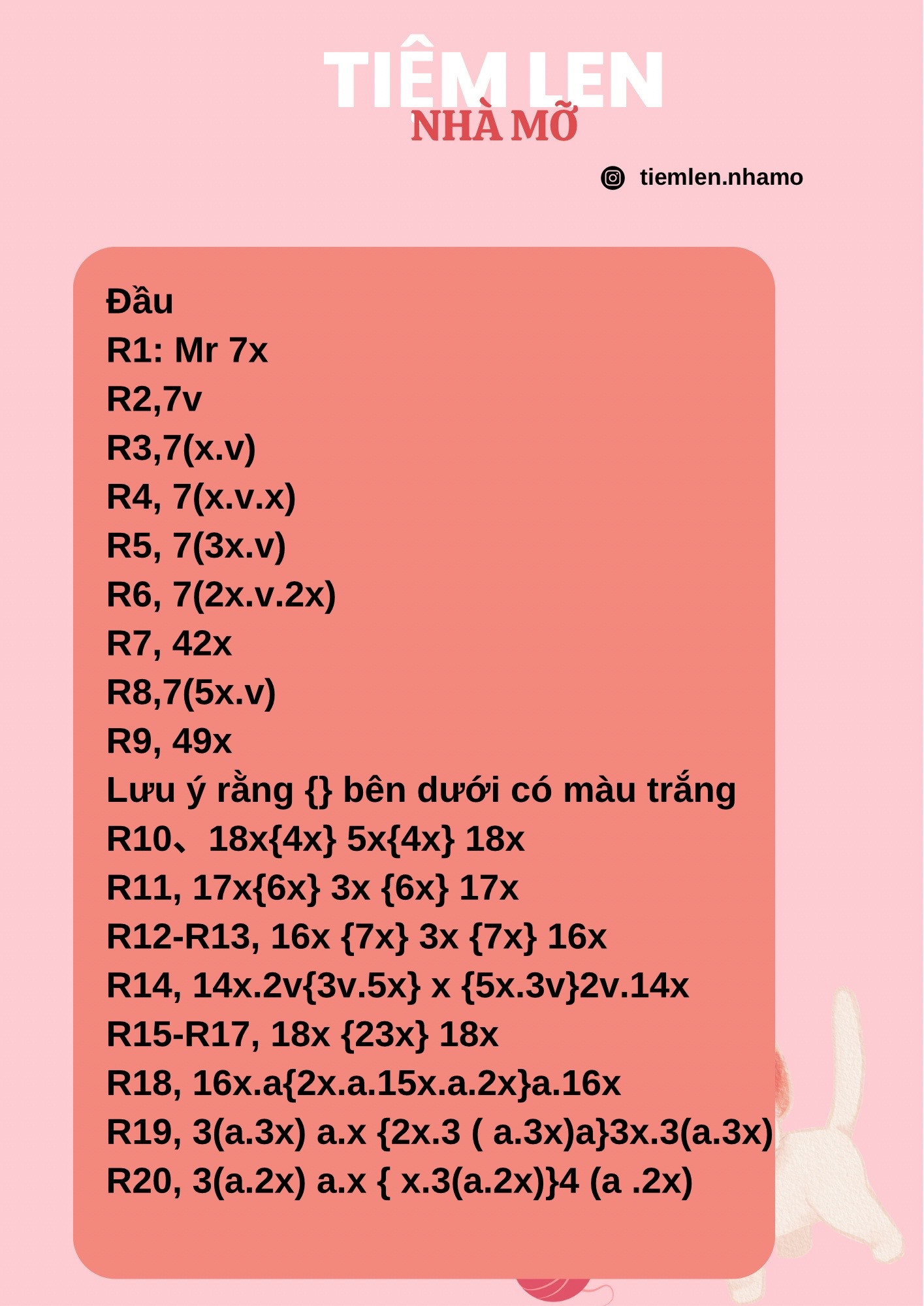 chart móc len tuần lộc màu vàng.