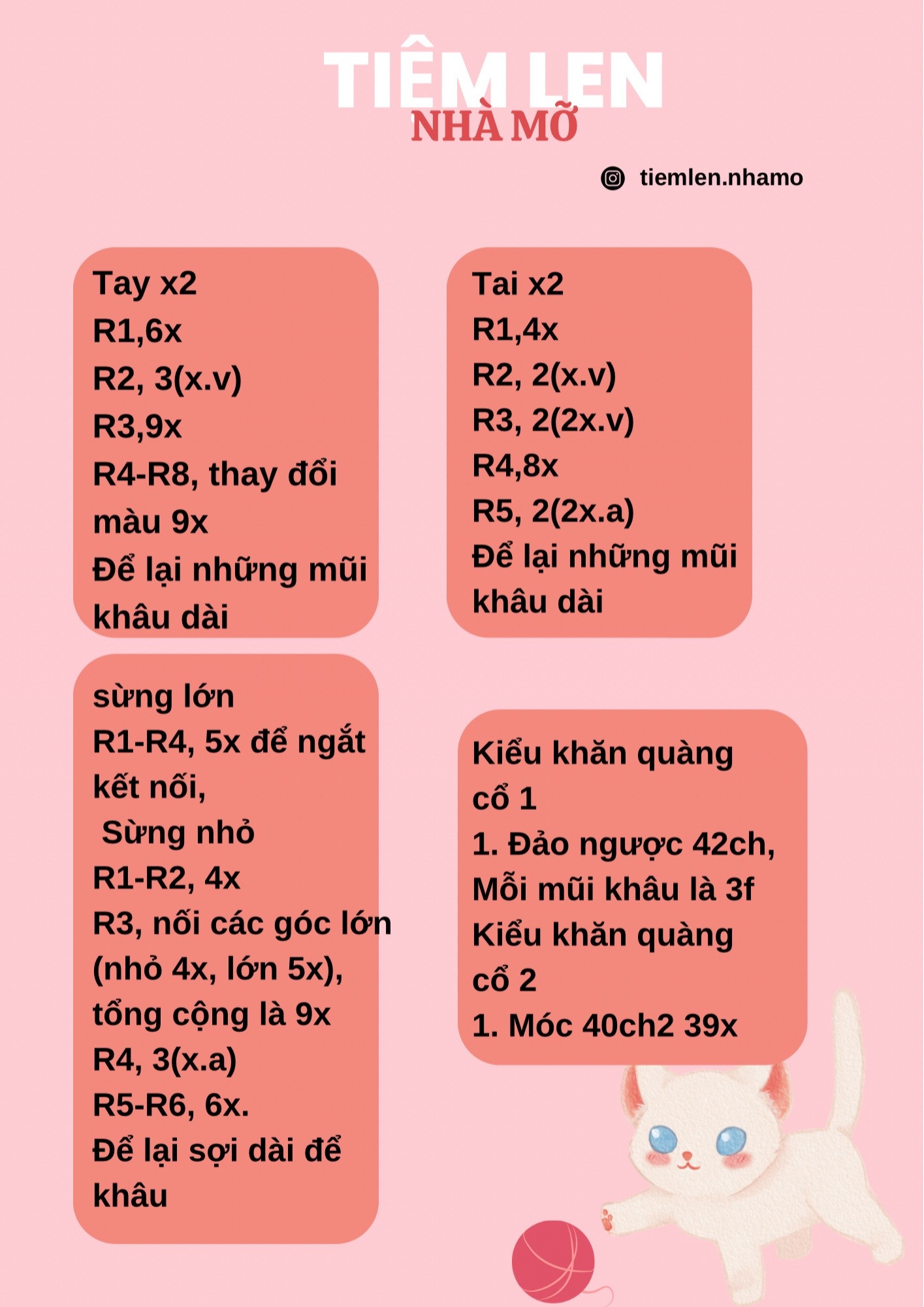 chart móc len tuần lộc màu vàng.