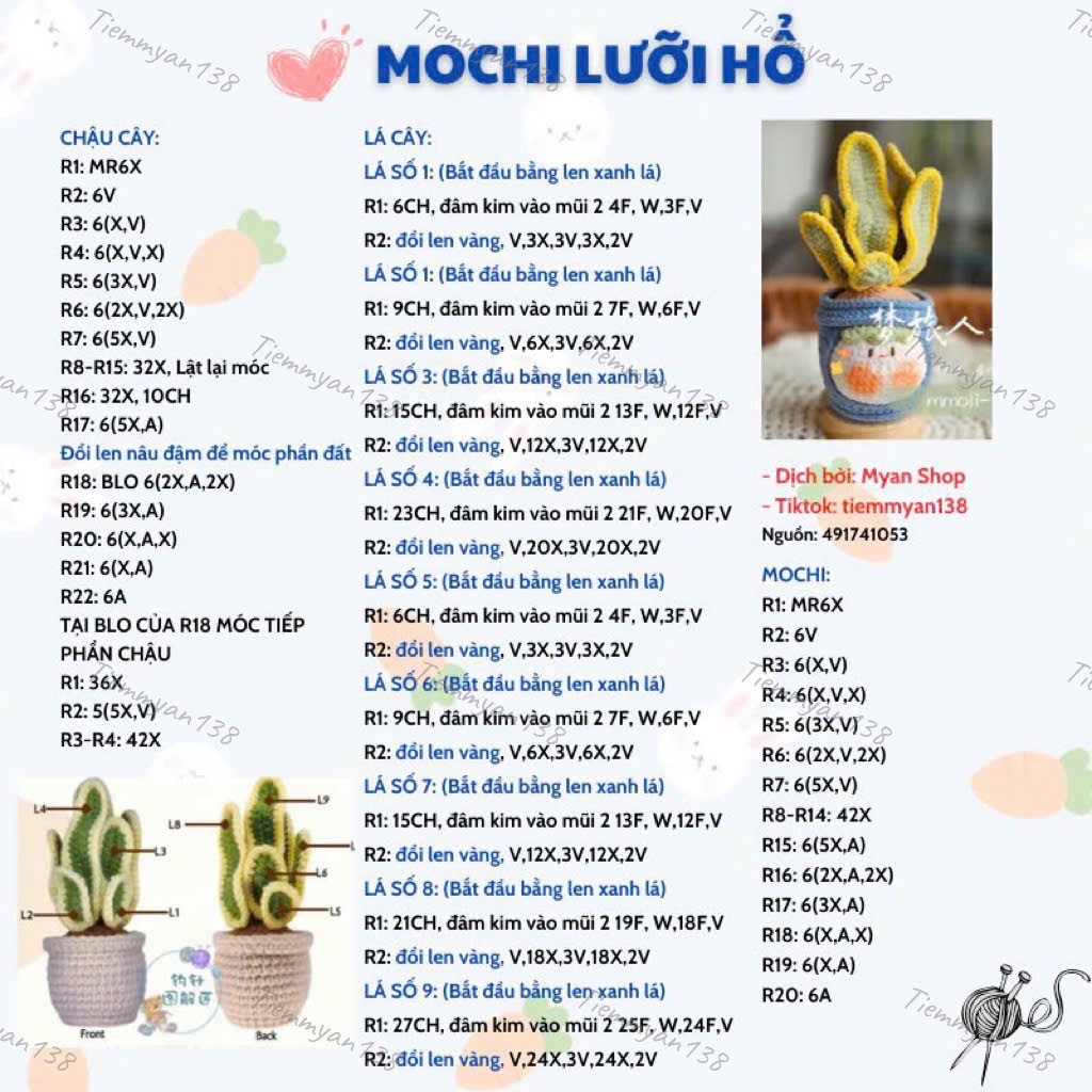 Chart móc mochi lưỡi hổ