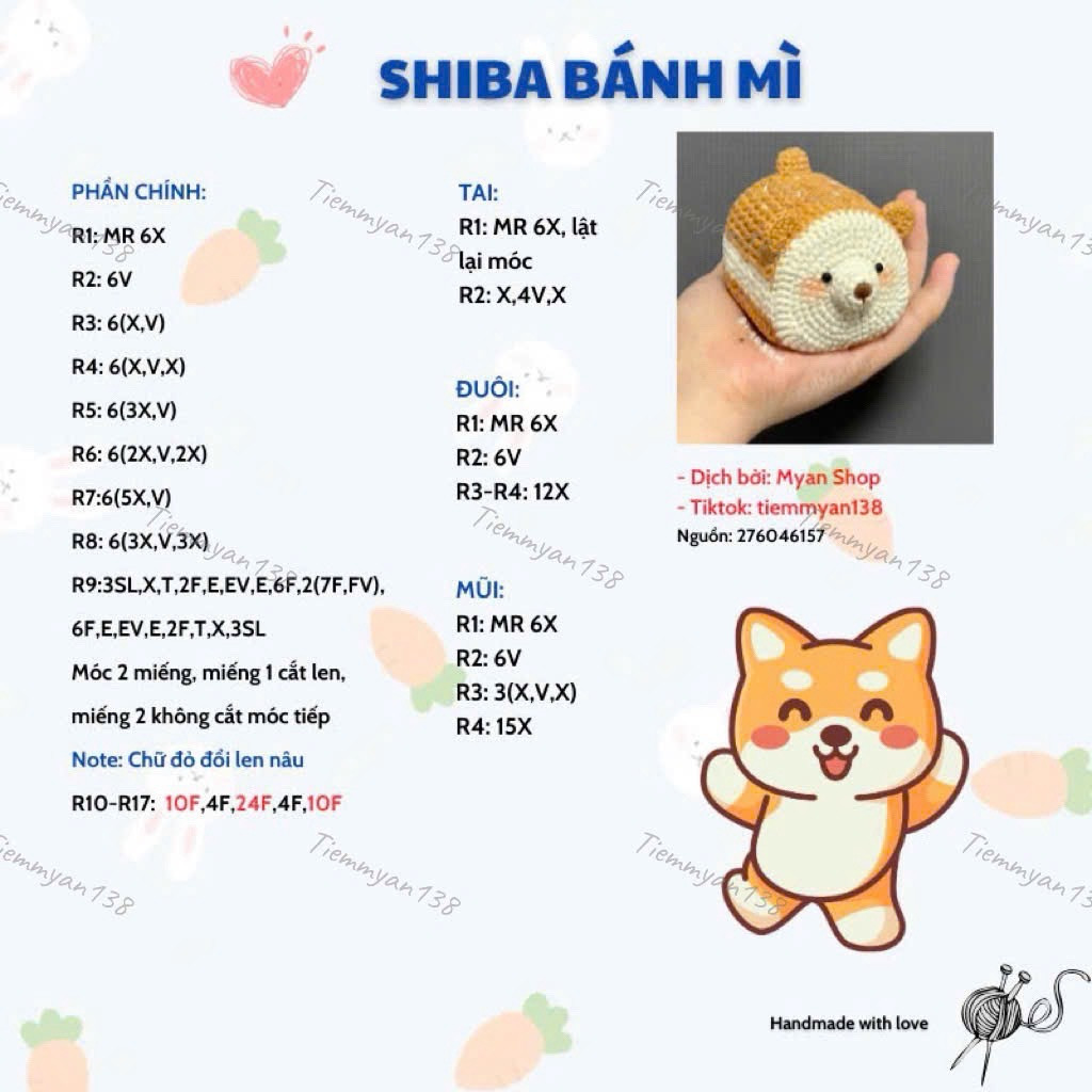 Chart móc siba bánh mì