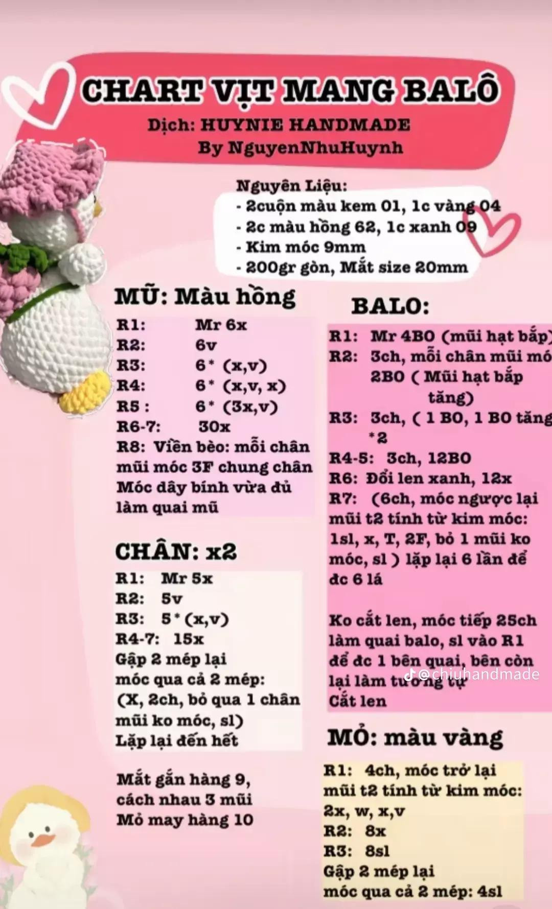 chart vịt đeo balo