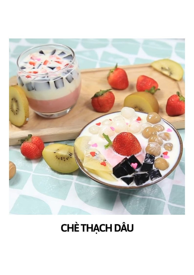 chè hạt sen long nhãn, chè thạch dâu, chè bơ, chè xoài, chè trôi nước