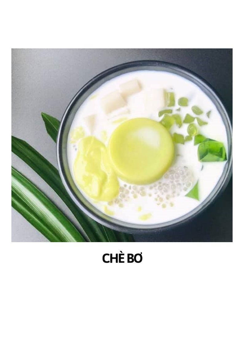 chè hạt sen long nhãn, chè thạch dâu, chè bơ, chè xoài, chè trôi nước