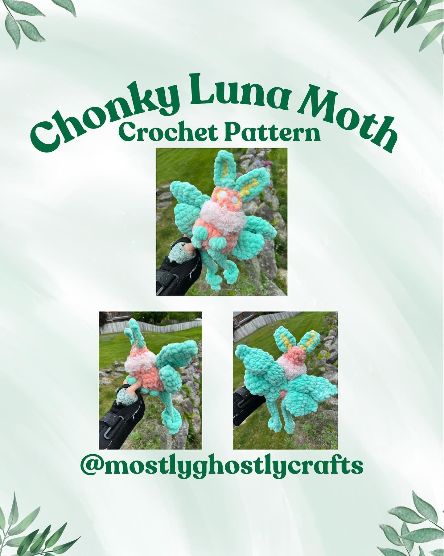 Chonky Luna Moth Crochet Pattern