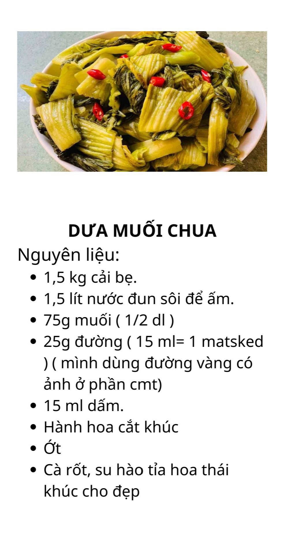 công thức 6 món muối chua cực đưa cơm, cà pháo cay ngọt, củ cải muối, dưa bắt cải, dưa muối chua, dưa góp