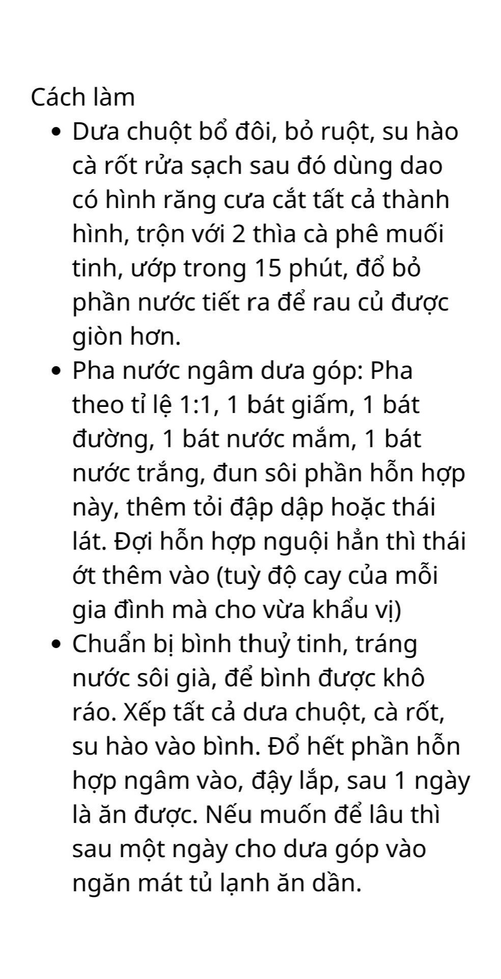 công thức 6 món muối chua cực đưa cơm, cà pháo cay ngọt, củ cải muối, dưa bắt cải, dưa muối chua, dưa góp