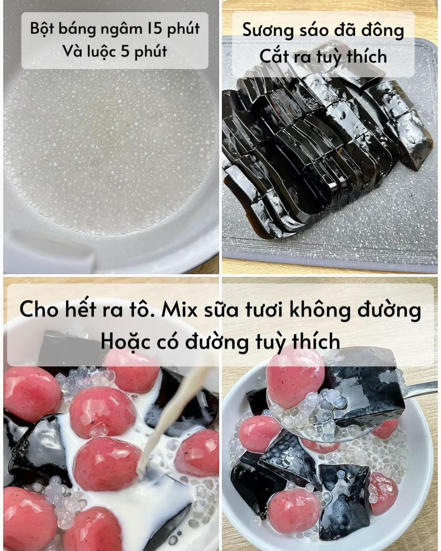 công thức làm sương sáo mix