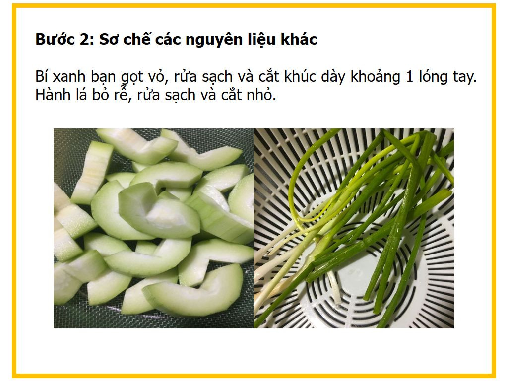 công thức nấu món Giò hầm bí đao( bí xanh,)