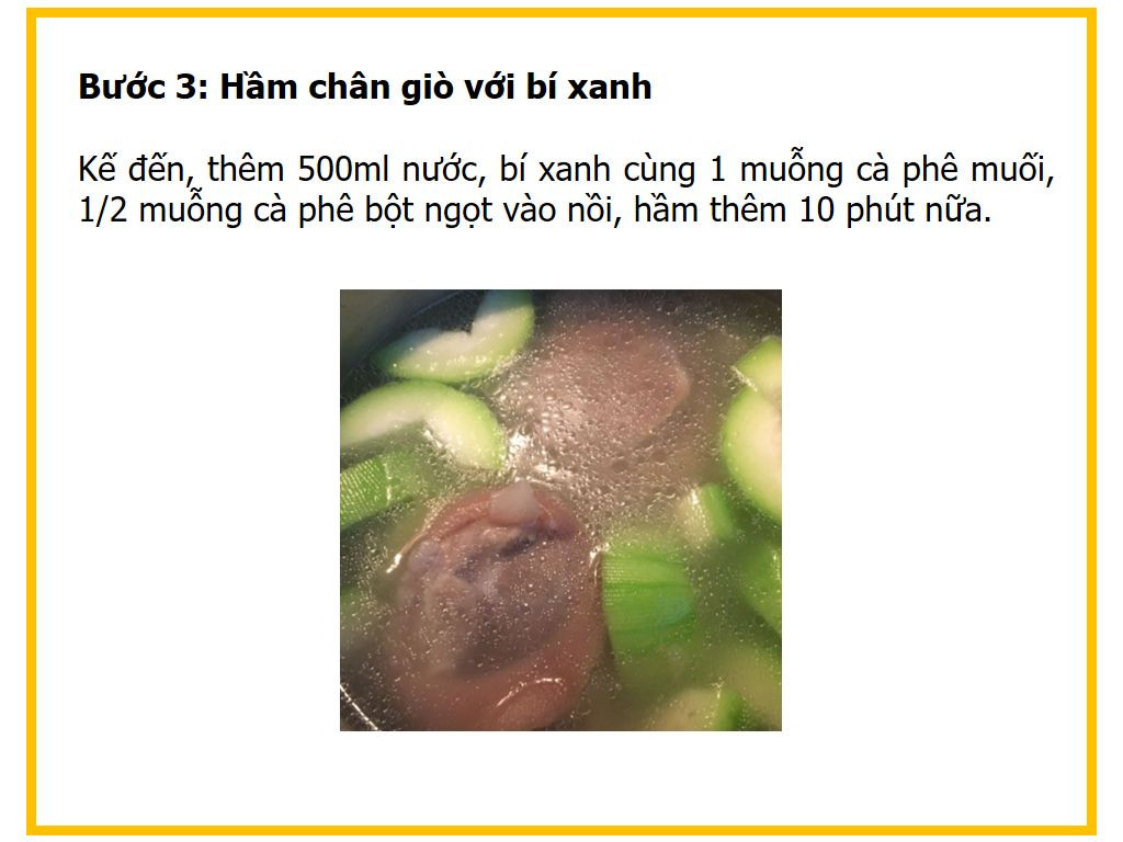 công thức nấu món Giò hầm bí đao( bí xanh,)