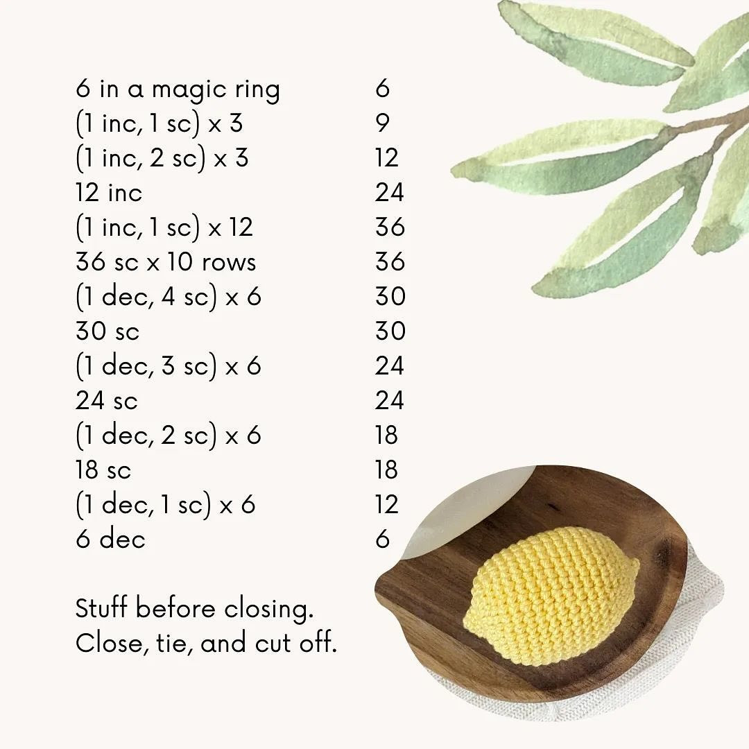 crochet pattern lemon