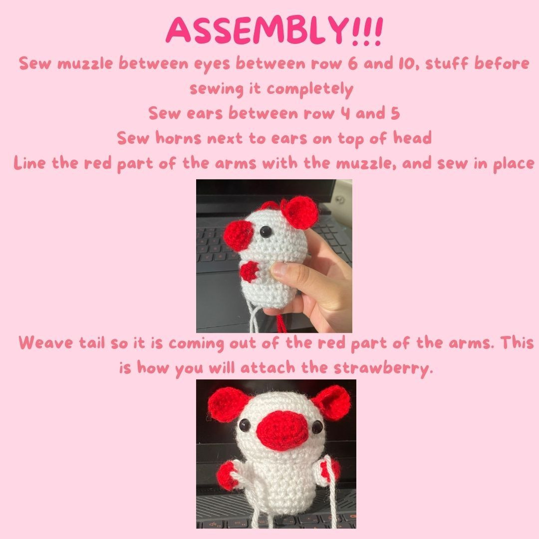 crochet strawberry cow