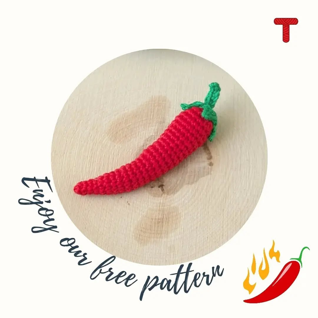 Cute little Chili pepper 🌶️ free pattern ☺️