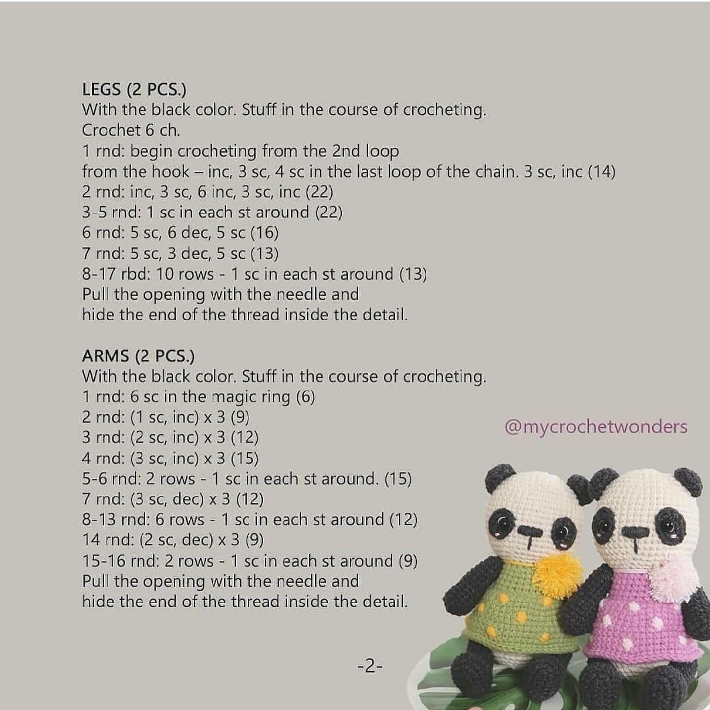 english panda pattern