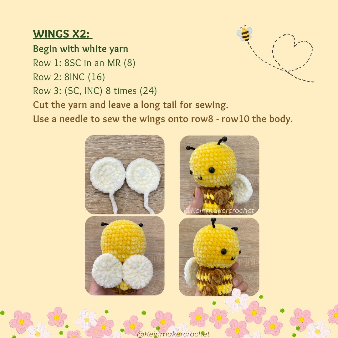 Flower bee crochet pattern