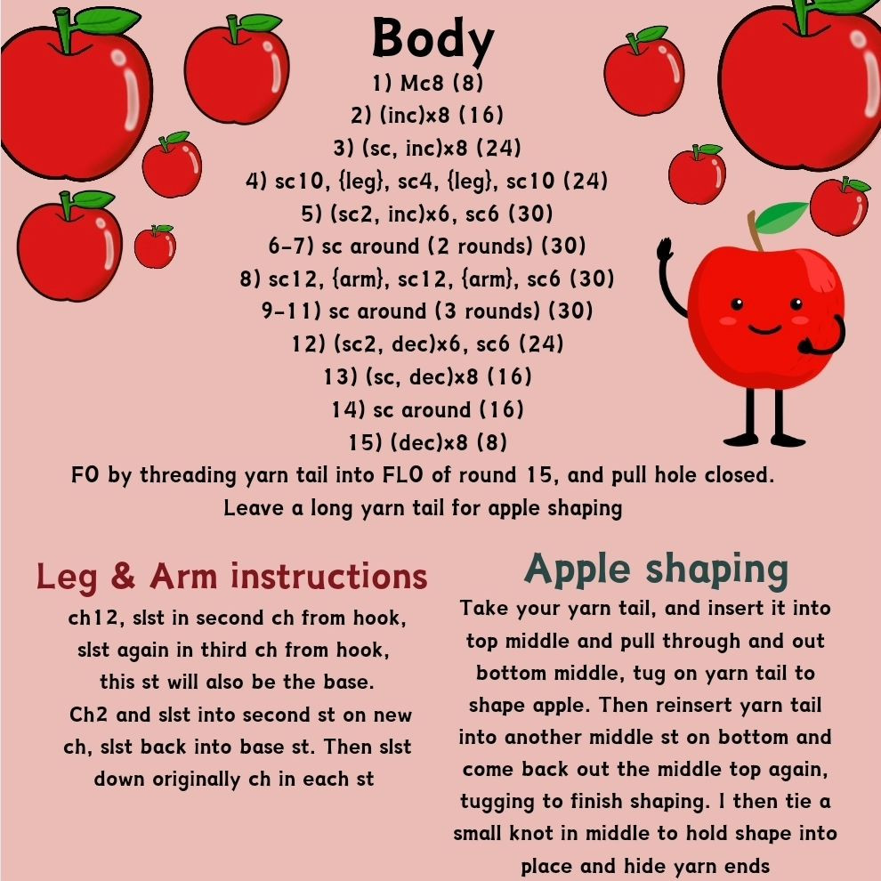 🍎Free Apple Buddy Pattern!🍏