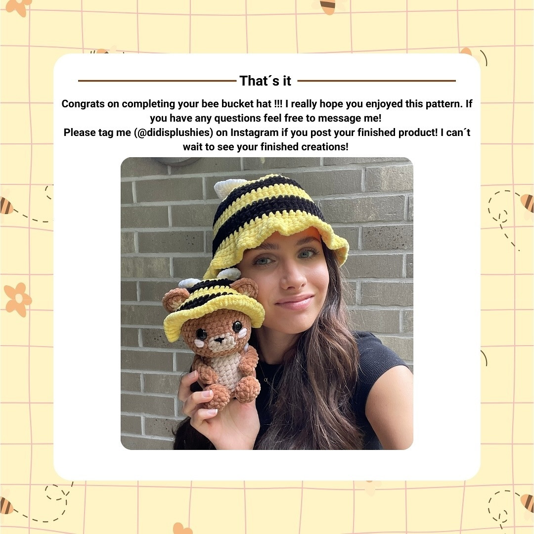 FREE Bee Bucket Hat Pattern 🐝