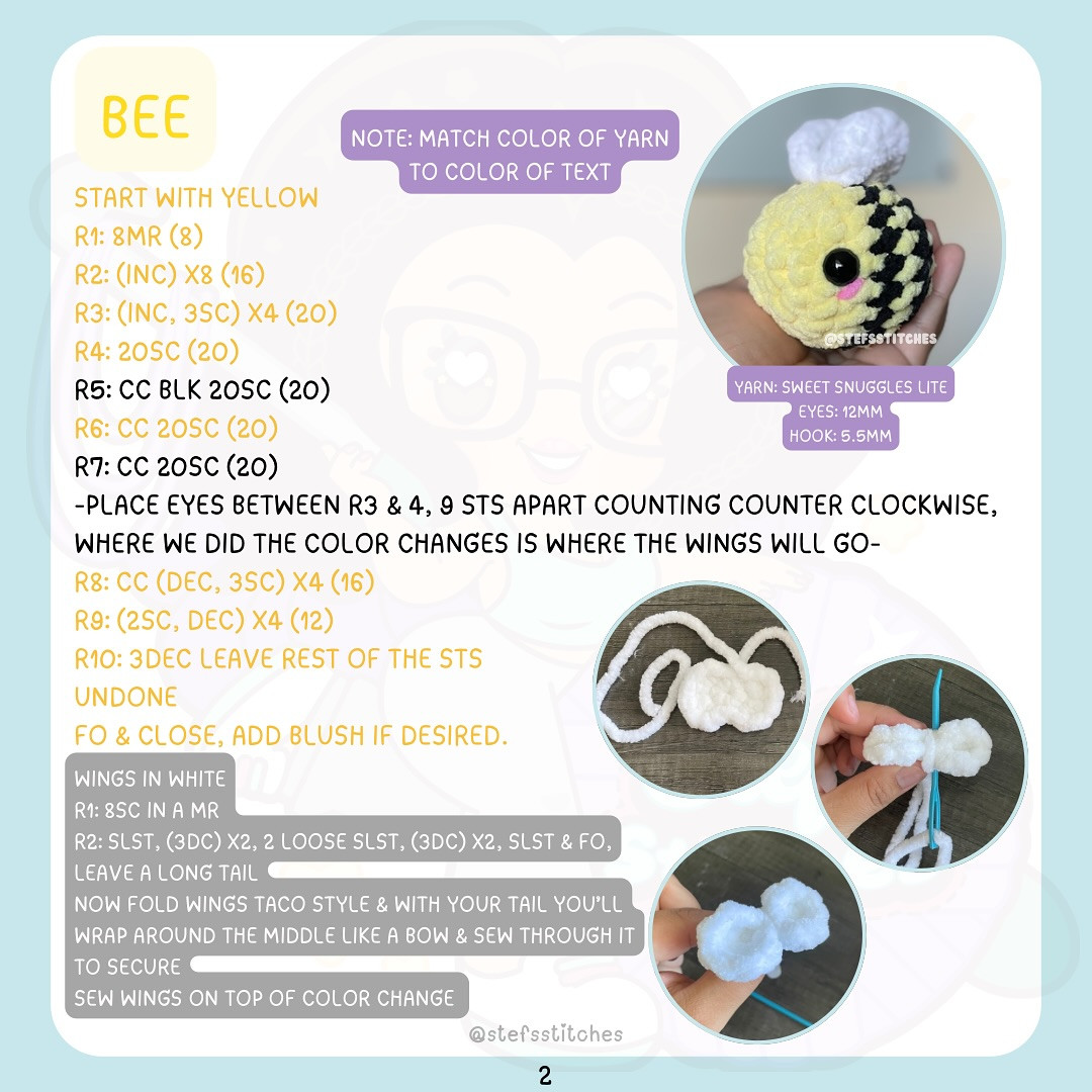 Free Crochet 🐝 Bee 🐝 Pattern