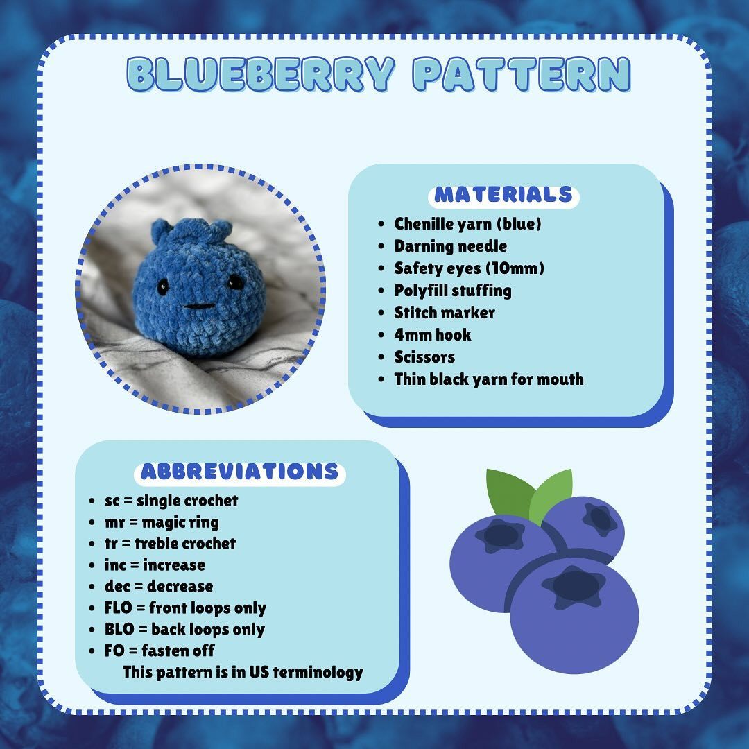 FREE CROCHET BLUEBERRY PATTERN🥰🥰