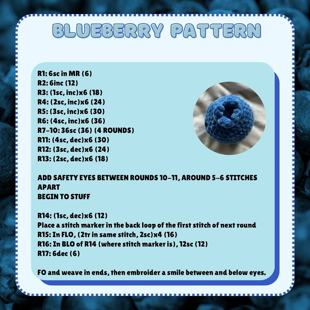 FREE CROCHET BLUEBERRY PATTERN🥰🥰