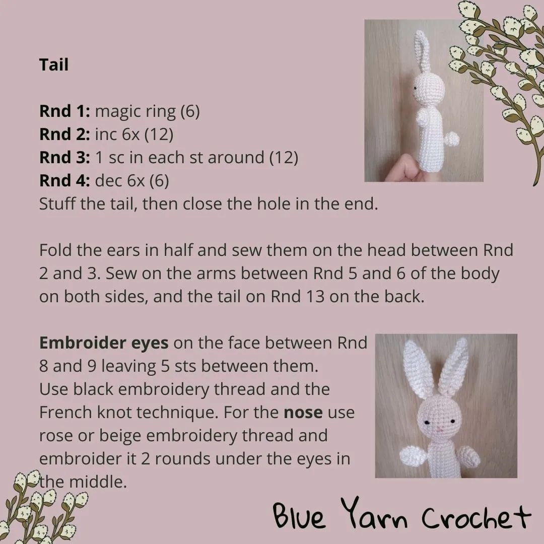 free crochet pattern bunny finger puppet