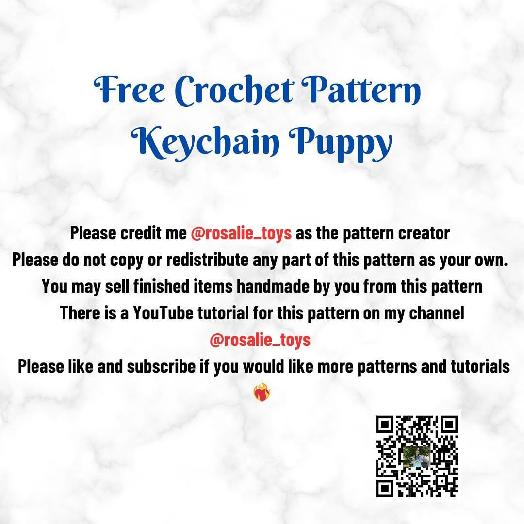 free crochet pattern keychain puppy