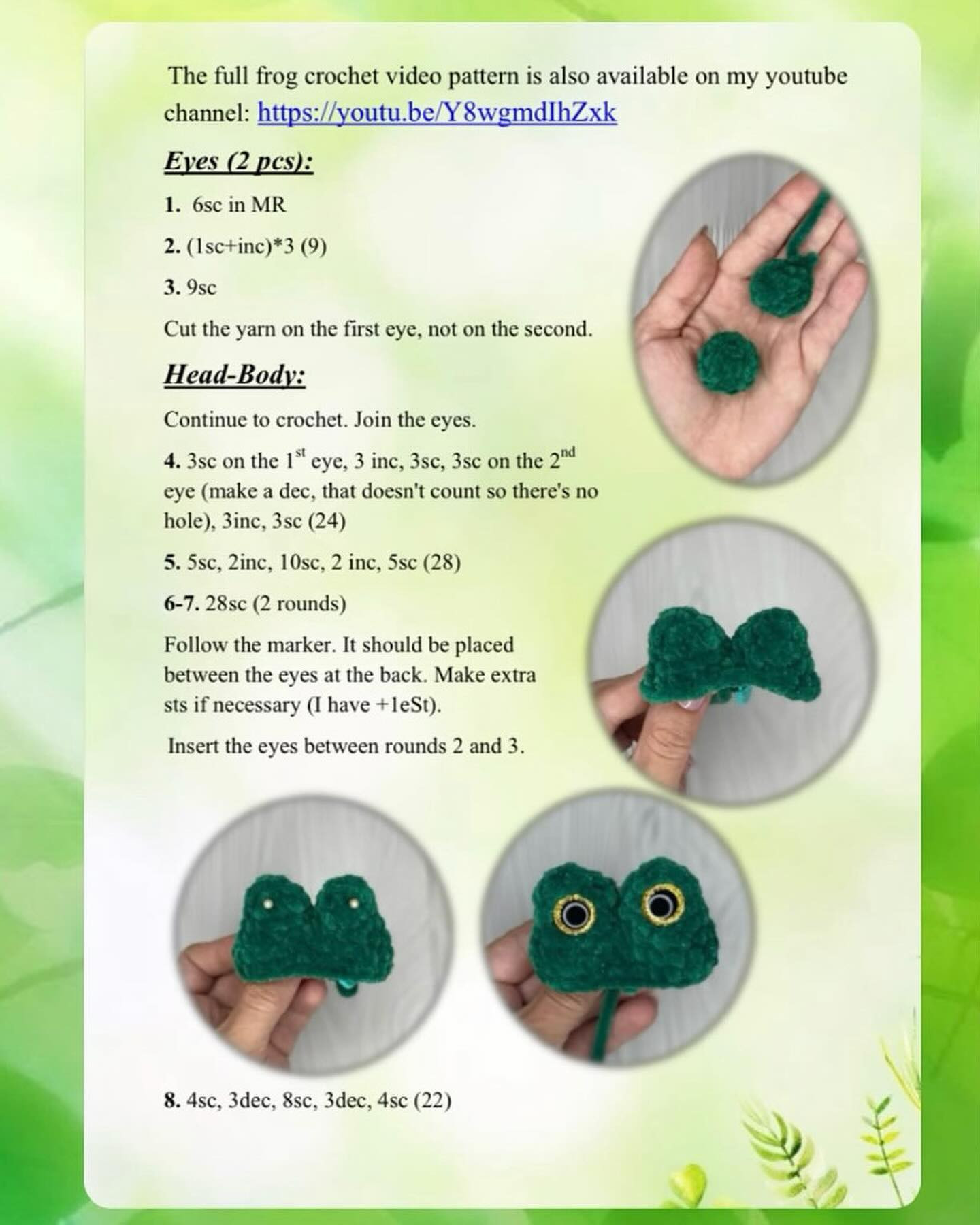 free crochet pattern little frog