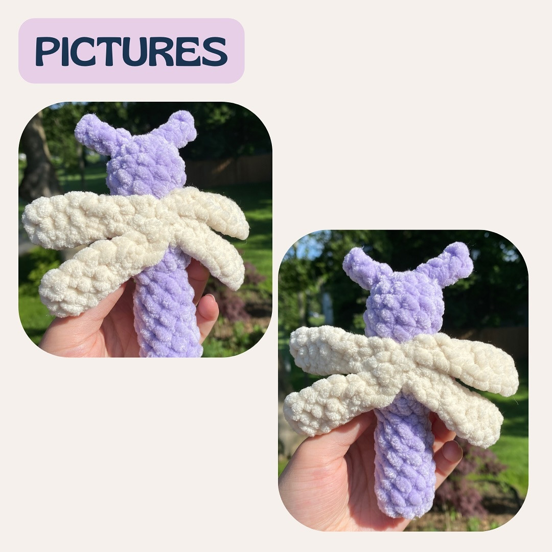 free crochet pattern: mini dragonfly 💜