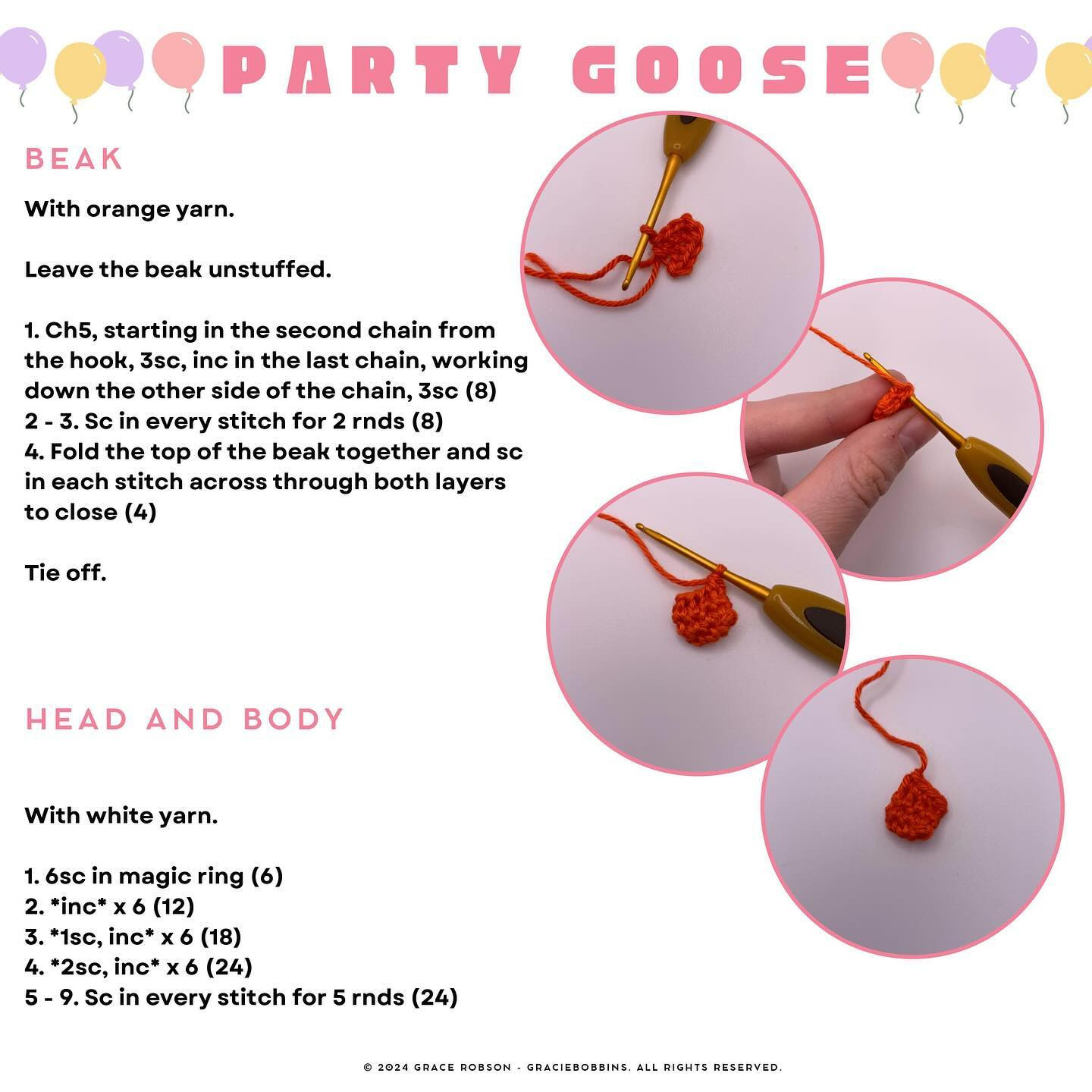 ✨ FREE CROCHET PATTERN - PARTY GOOSE 🥳🪿 ✨