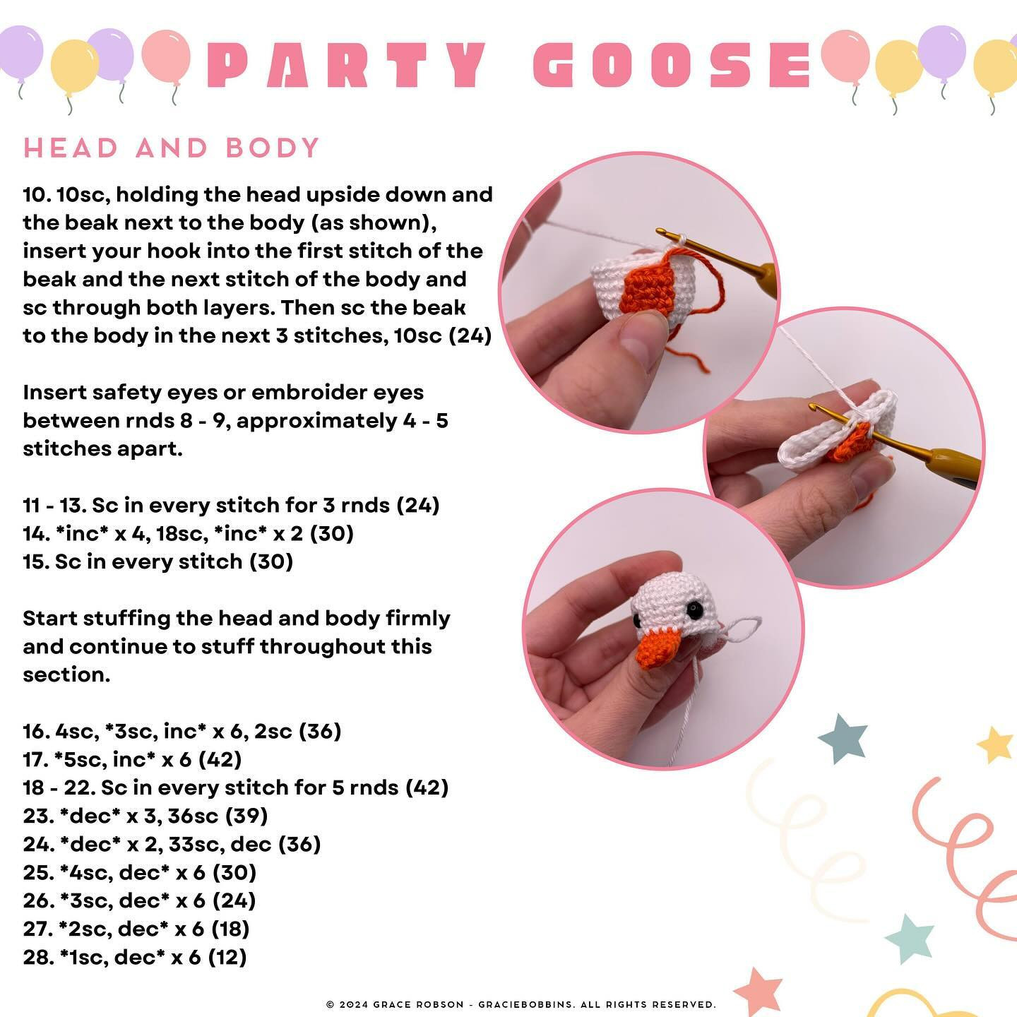 ✨ FREE CROCHET PATTERN - PARTY GOOSE 🥳🪿 ✨