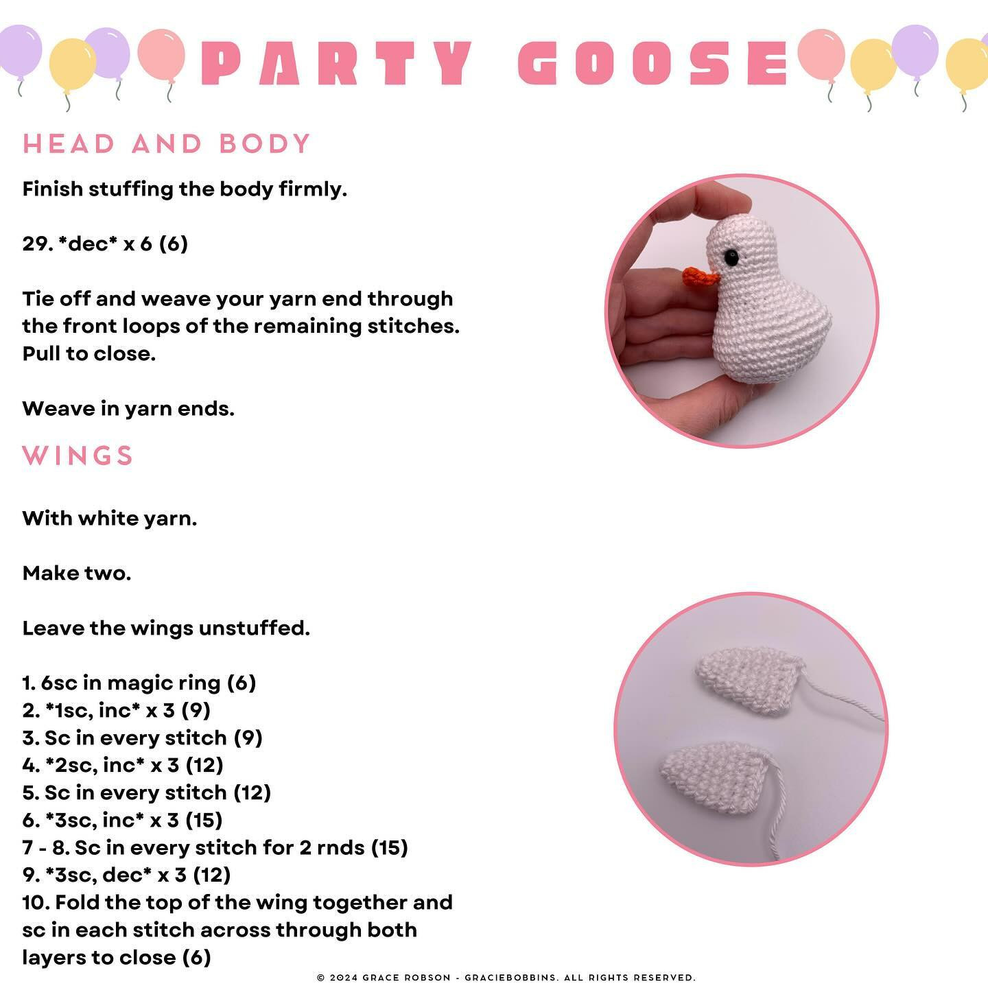 ✨ FREE CROCHET PATTERN - PARTY GOOSE 🥳🪿 ✨