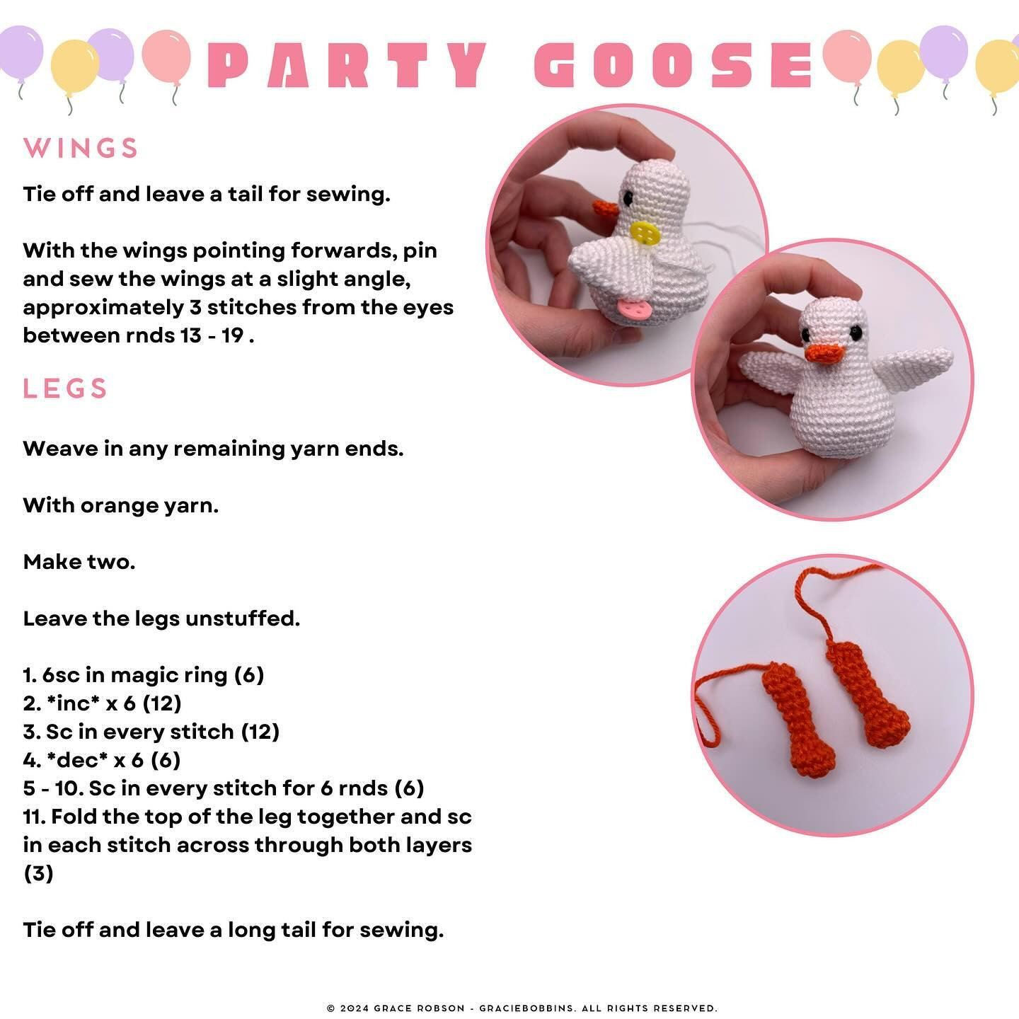 ✨ FREE CROCHET PATTERN - PARTY GOOSE 🥳🪿 ✨