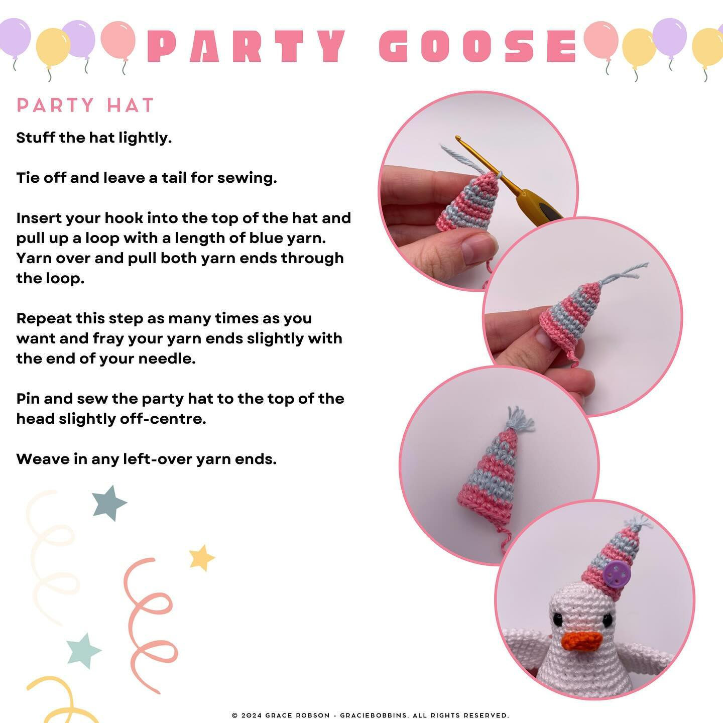 ✨ FREE CROCHET PATTERN - PARTY GOOSE 🥳🪿 ✨