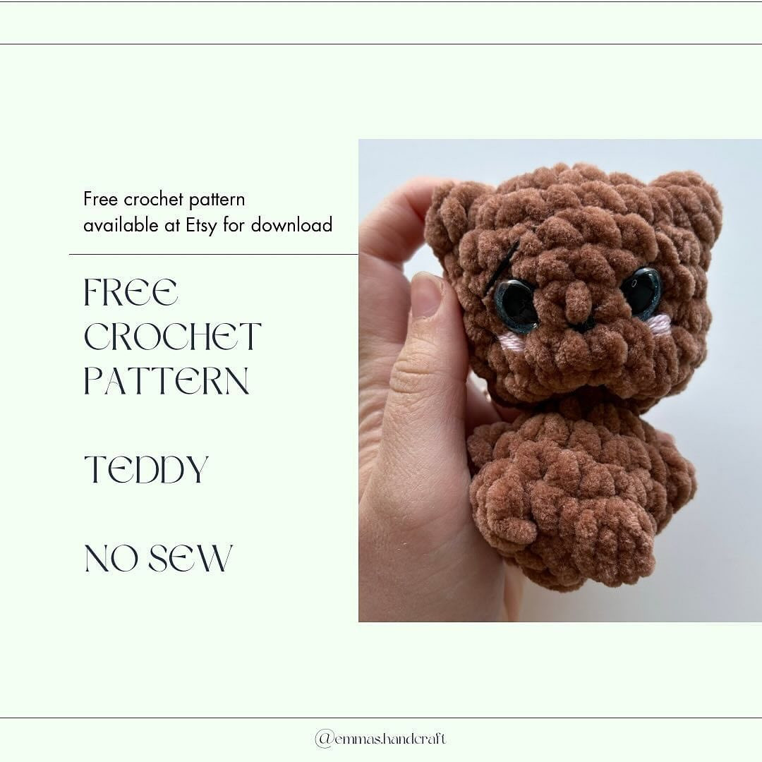 free crochet pattern teddy no sew