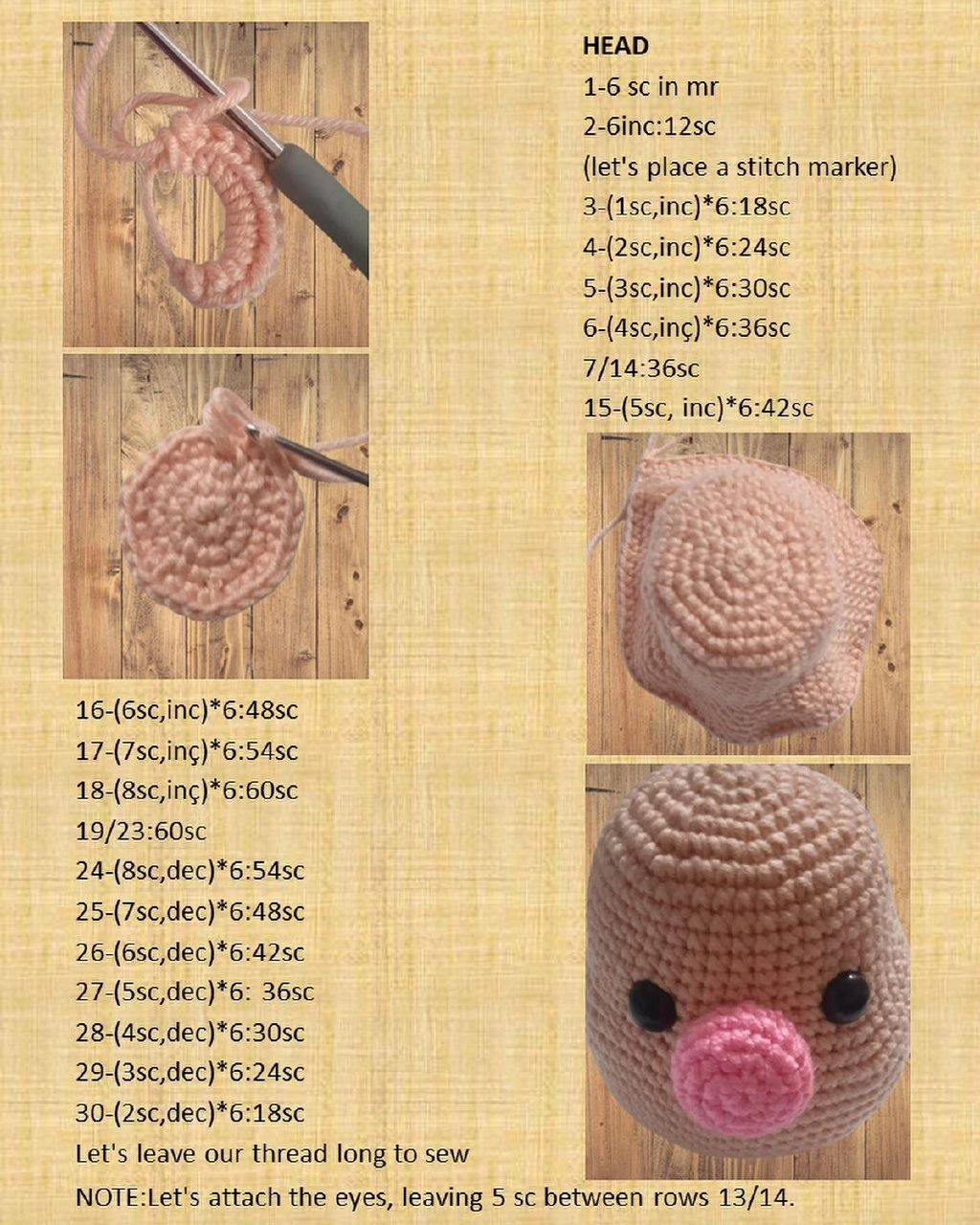 free crochet piglet pattern