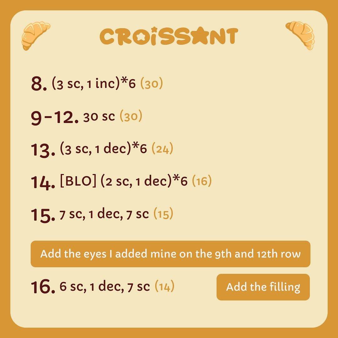 🥐 FREE CROISSANT PATTERN 🥐