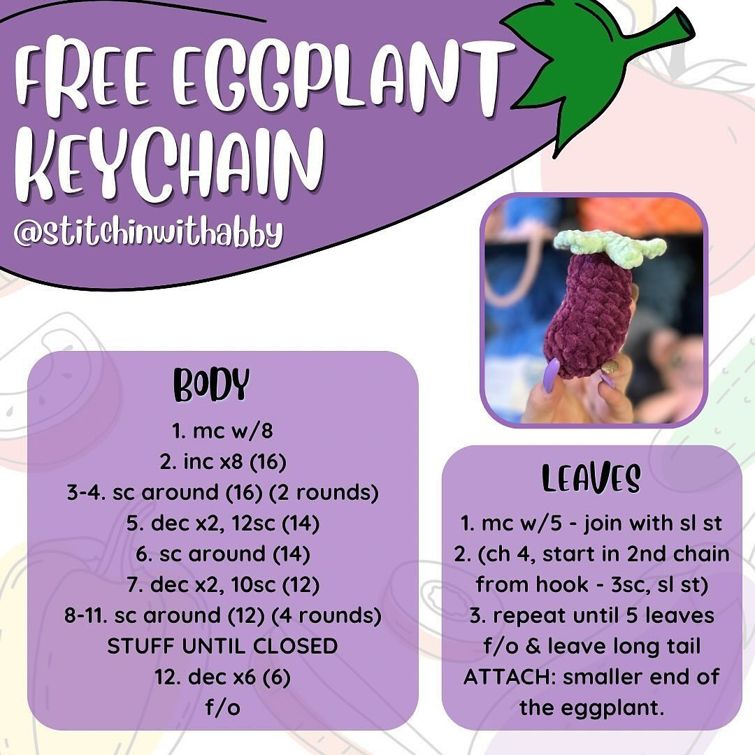 free eggplant keychain