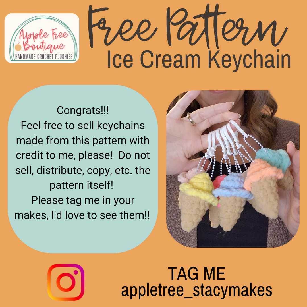 Free Ice Cream Keychain Pattern