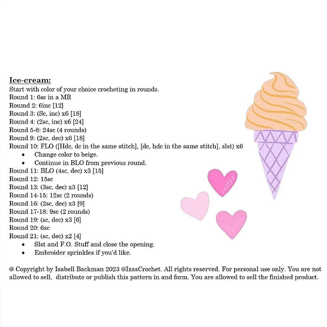 free icecream pattern