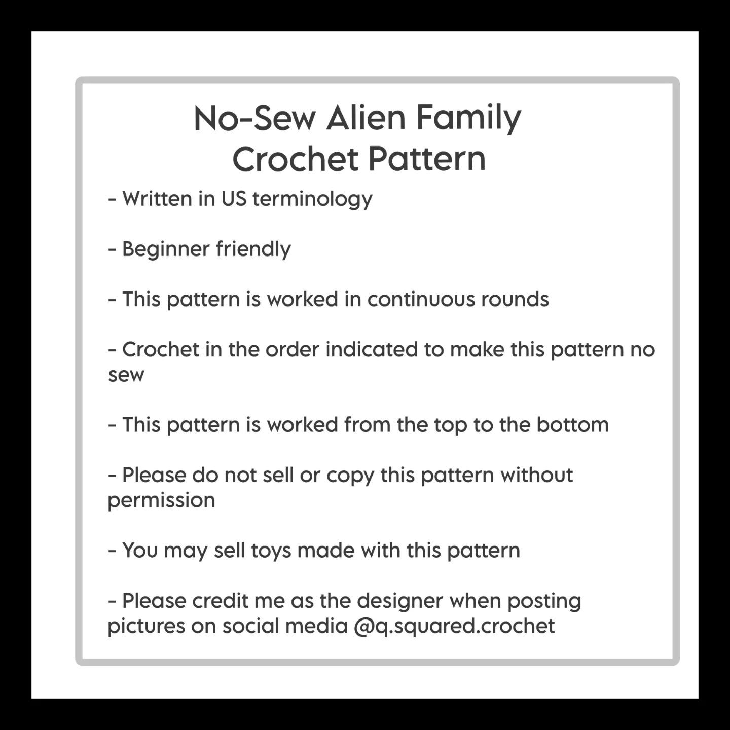 free no sew alien family pattern