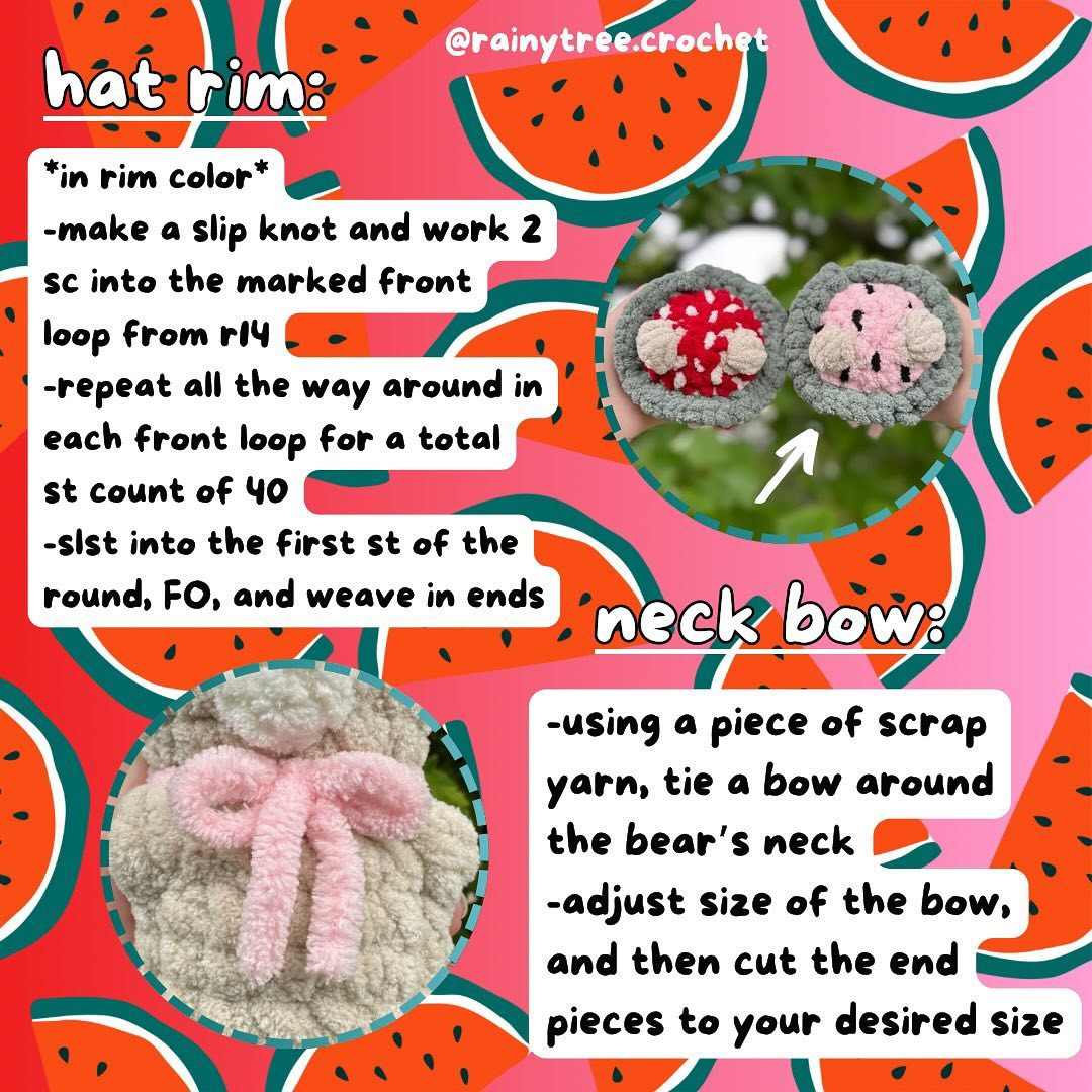 FREE no sew mini fruit bear pattern 🍓🐻✨