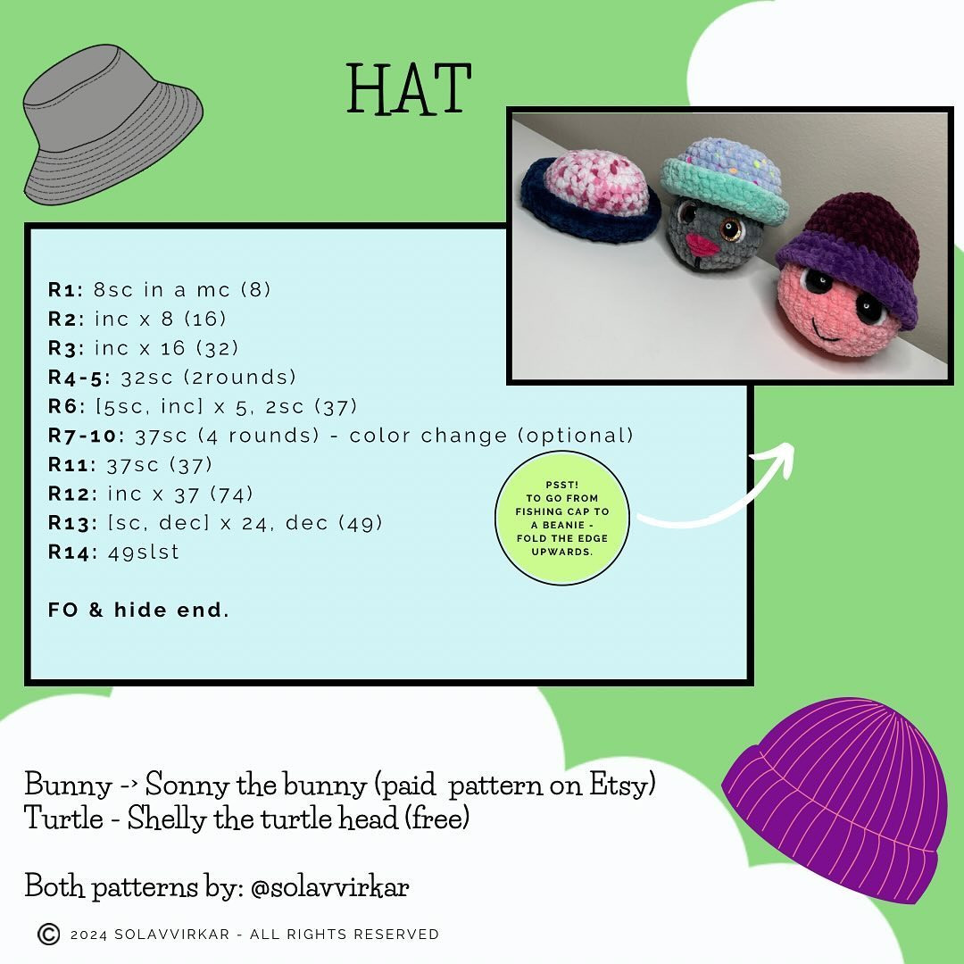 free pattern 2 in 1 hat