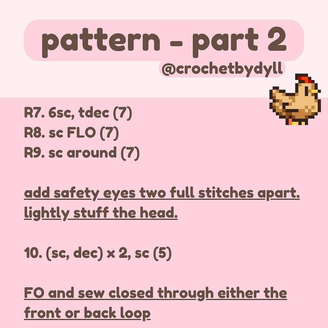 free pattern baby stardew valley chicken