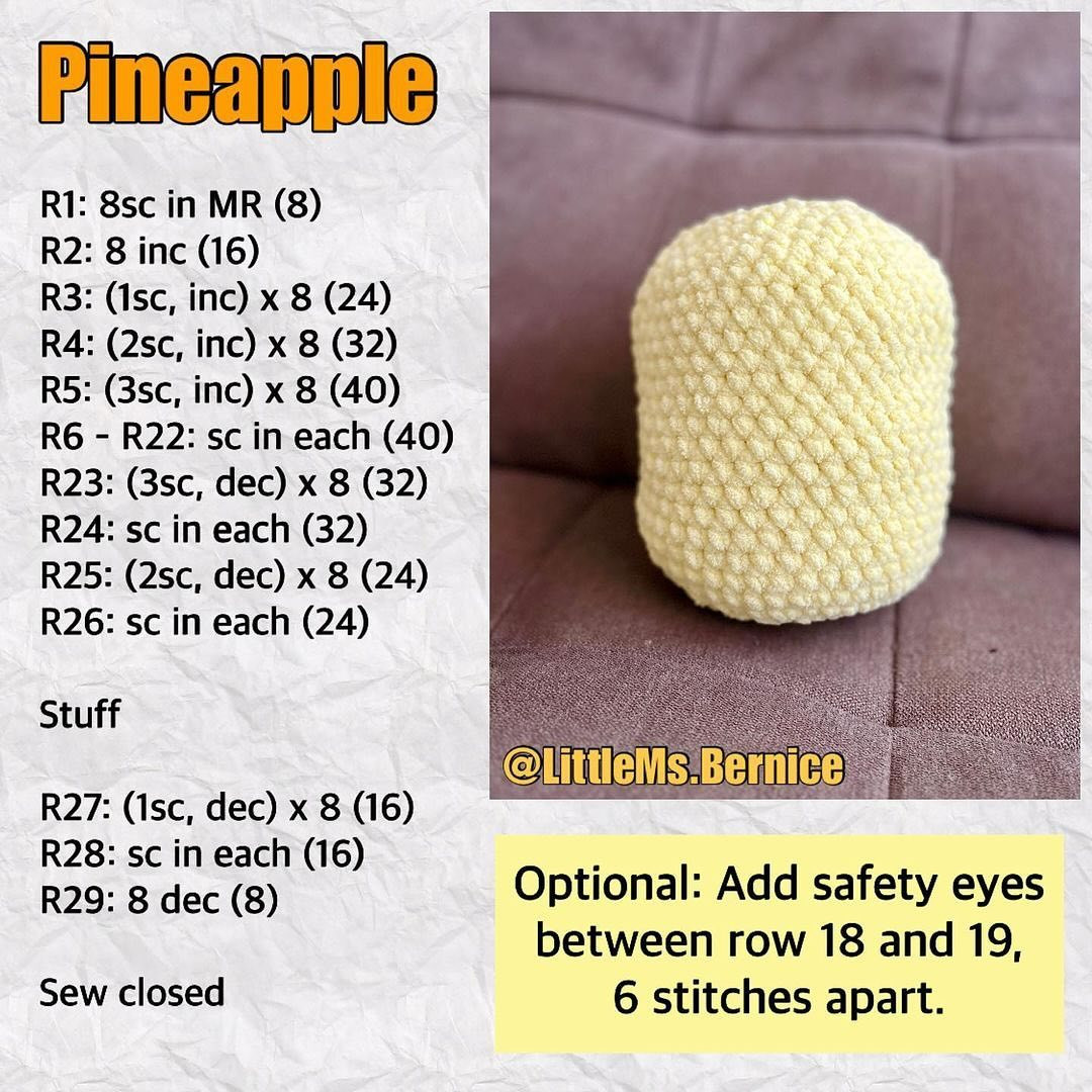 free pattern bob the pineapple