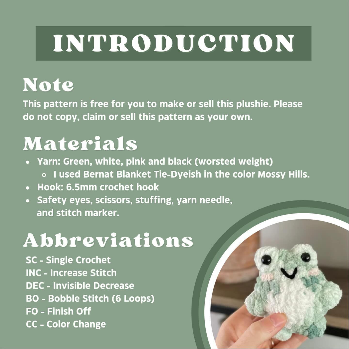 free pattern bobby froggy