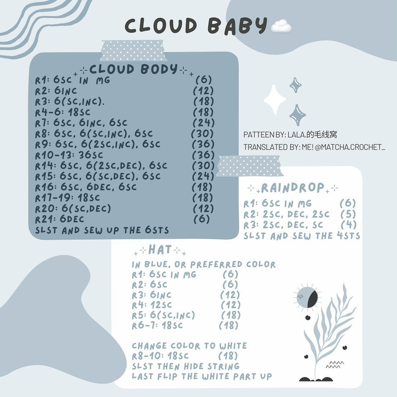 free pattern cloud baby