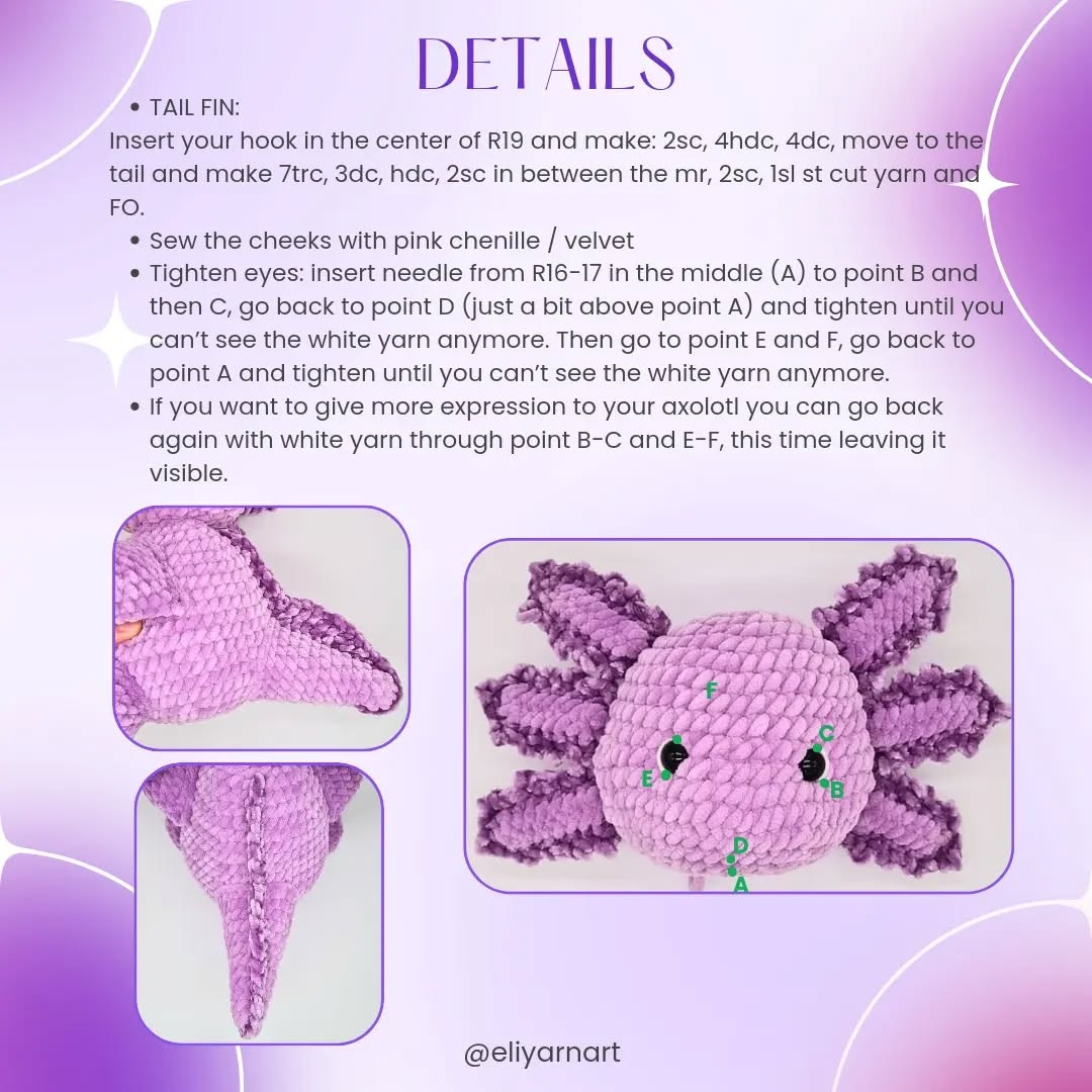 free pattern dreamy axolotl