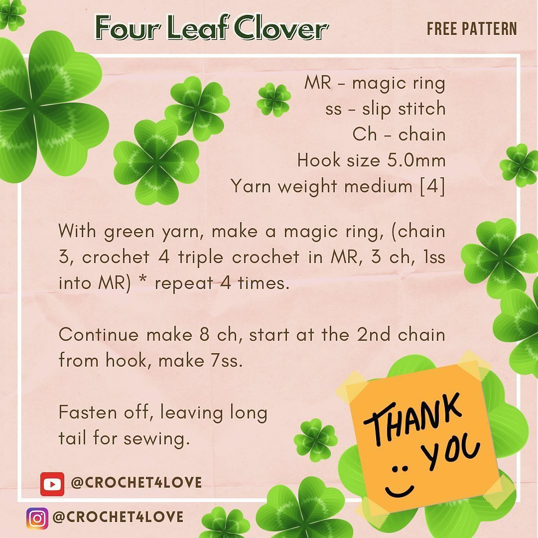 free pattern four leaf clover