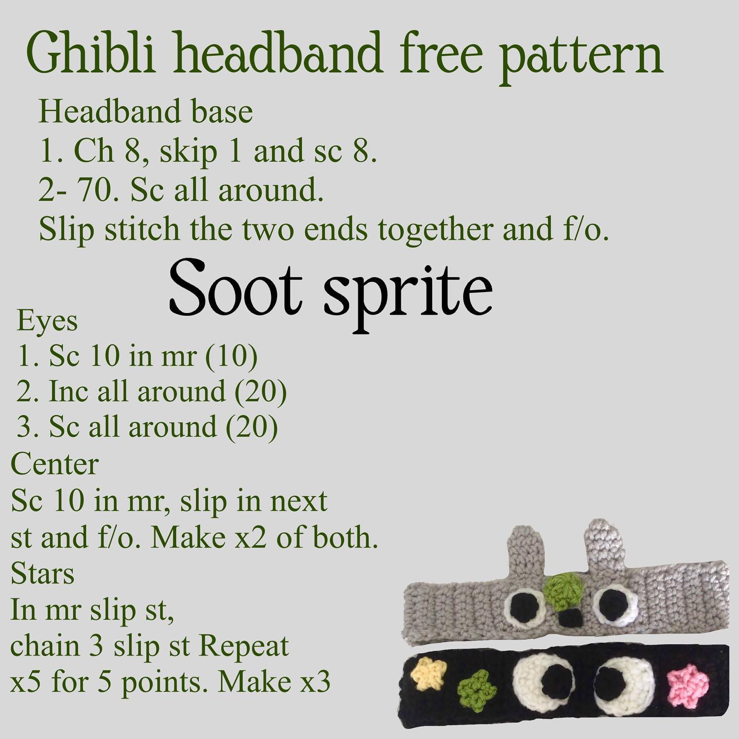 free pattern ghibli headband free pattern